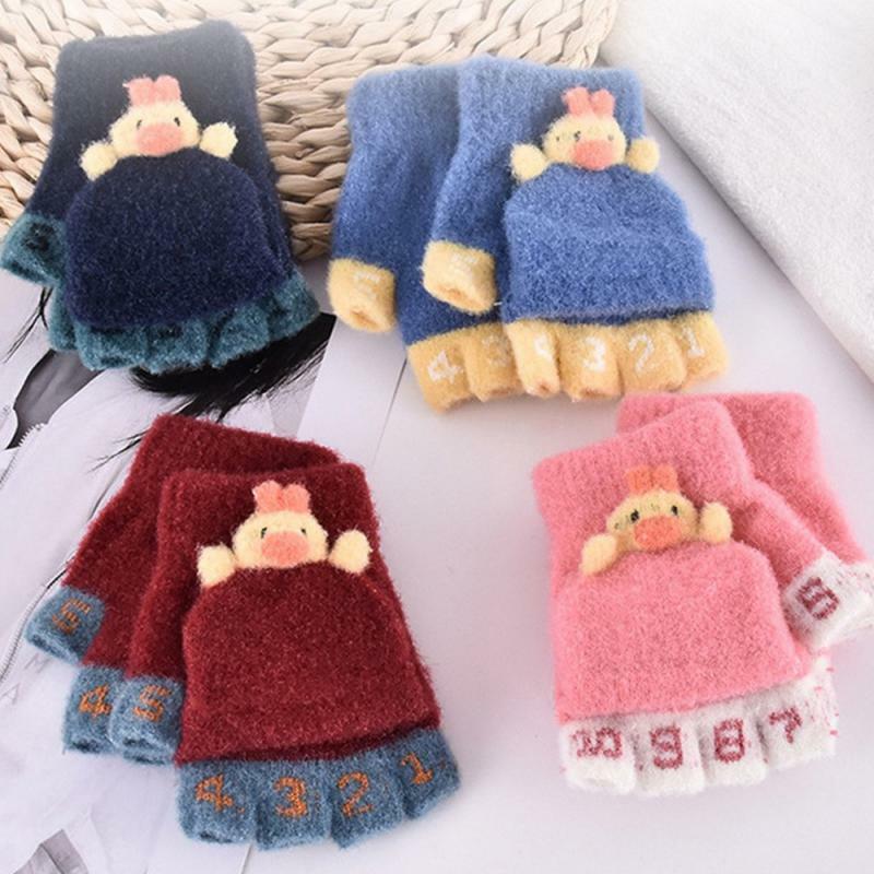 1-10 комплектов зимние аксессуары мужские перчатки с полупальцами легкие в уходе вязаные перчатки защита от тепла и холода