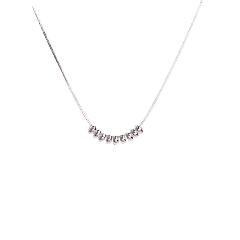 100% 925 Sterling Silver Choker łańcuszek naszyjnik dla kobiet Trendy Fashion Ball Fine Jewelry prezent urodzinowy, na przyjęcie weselne