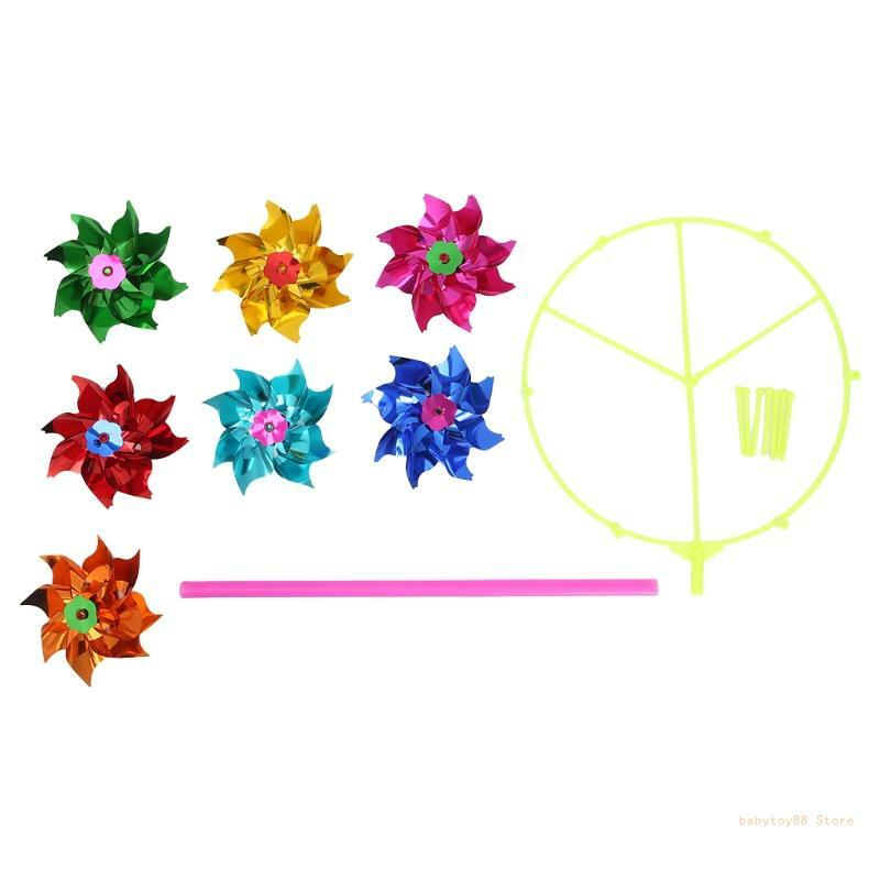 Y4UD カラフルな DIY スパンコール風車風スピナー家庭菜園庭の装飾子供のおもちゃ