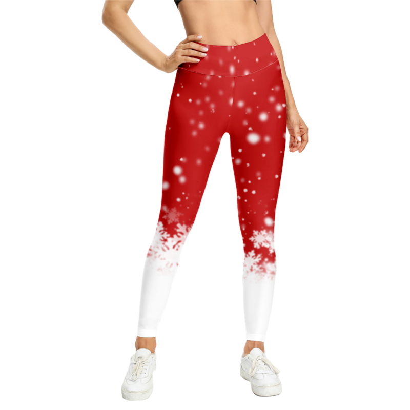 Leggings Casual natalizi donna Leggings Skinny elasticizzati a vita alta pantaloni da festa con stampa di tendenza per ragazza abbigliamento moda carino nuovo