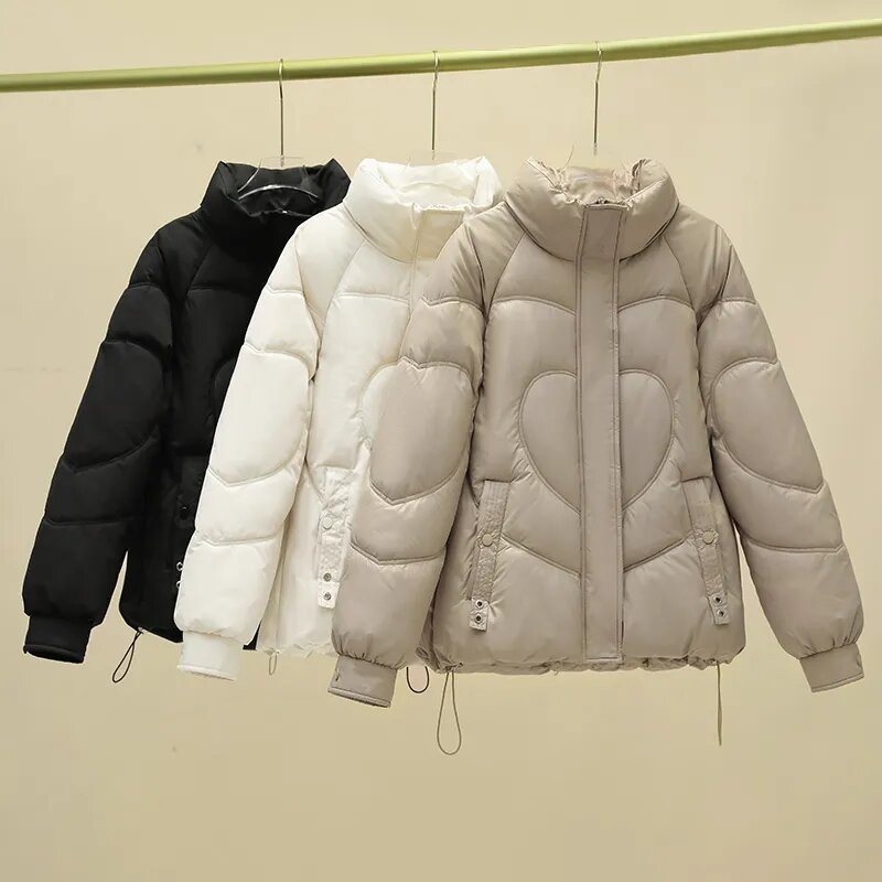 Piumino di cotone cappotto donna 2023 nuove giacche invernali corto addensare parka caldo femminile allentato Casual colletto alla coreana cappotti imbottiti di moda
