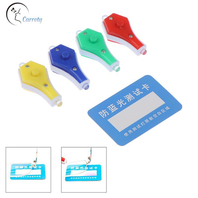 2 pz/set Professional Anti-Blue Light Test Detection Card Blue Light Generator Card Glasses Lens Test Pen Card Set