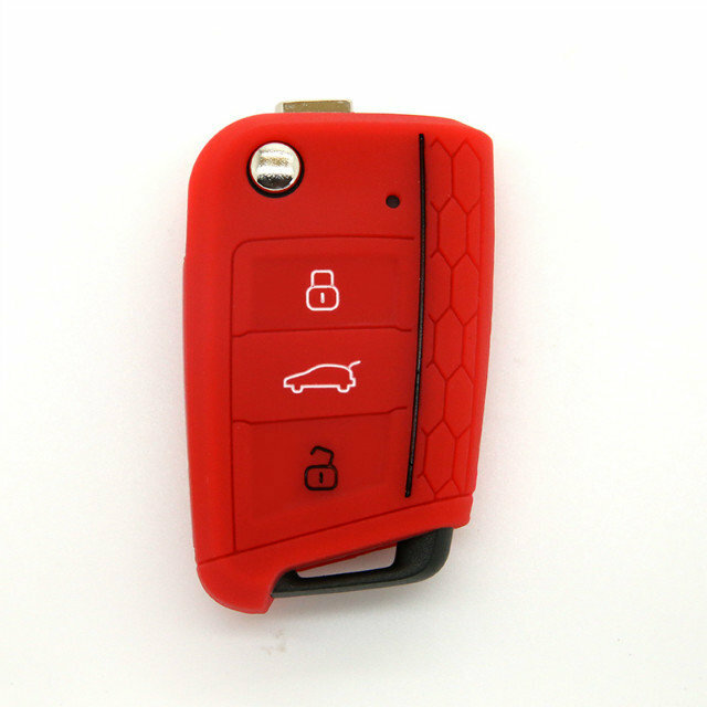 Penutup kunci Remote Control silikon desain Flip 3 tombol untuk Golf 6