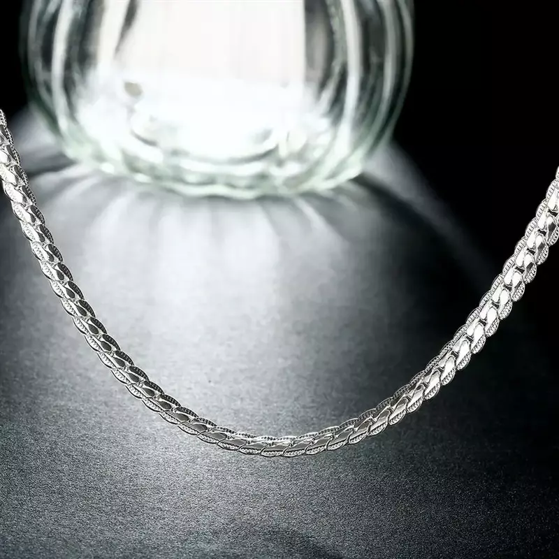 Commercio all'ingrosso 925 Sterling Silver 5mm larghezza collana di Design di marca di lusso 20-60cm catena per donna uomo moda gioielli da sposa regali