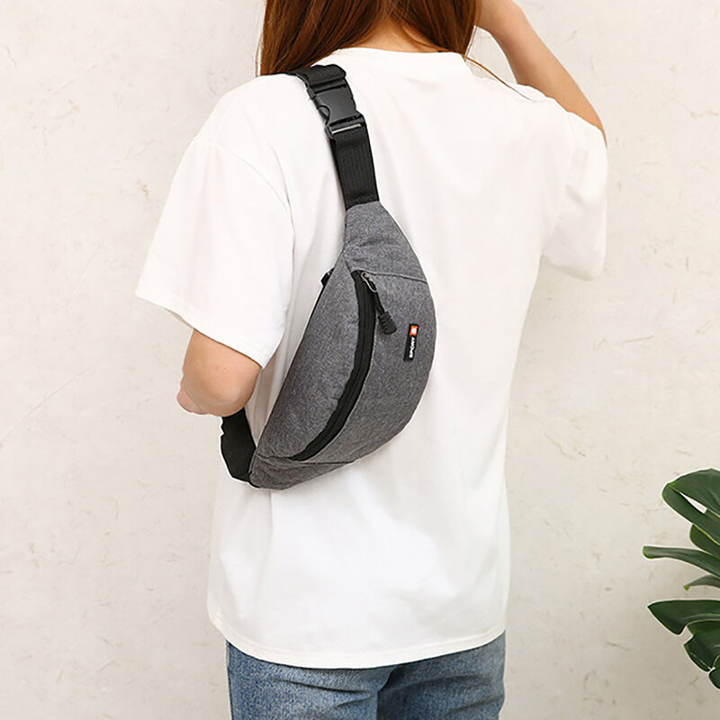 Unisex Hüft tasche kleine Leinwand Schulter Umhängetaschen für Frauen Männer Sport Gürtel tasche Mode Telefon weibliche Brusttasche