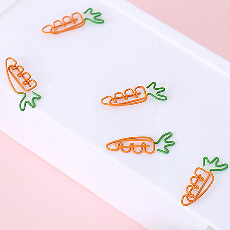 1Set creativo colorato frutta carino carota segnalibro graffetta scuola ufficio fornitura materiale metallico cancelleria regalo