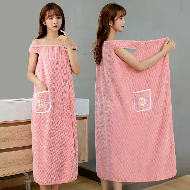 ウェアラブルバススカートベルベットバスローブ女性用シャワー女性用ソフトアダルトバスタオル家庭用テキスタイルサウナタオルバス