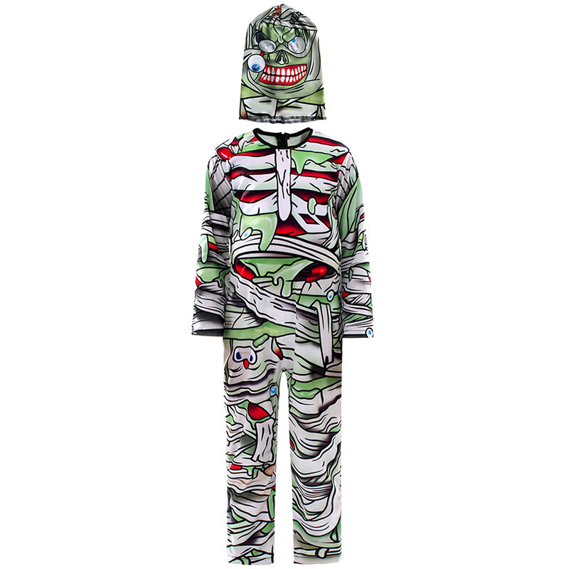 Conjunto de mono y capucha para niños y niñas, Cosplay de Halloween, disfraz de zombi, mamá, Horror
