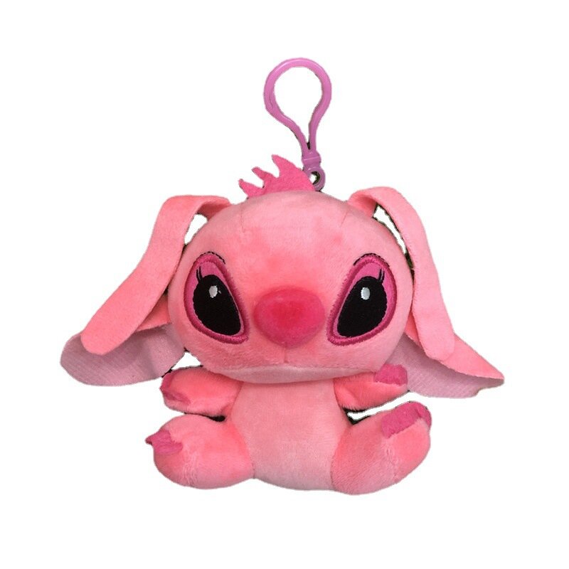 Disney-Llavero colgante de Lilo y Stitch para niños, juguete de peluche de Anime, mochila, accesorios de coche, muñeco de peluche de Ángel, regalo de cumpleaños, 10cm