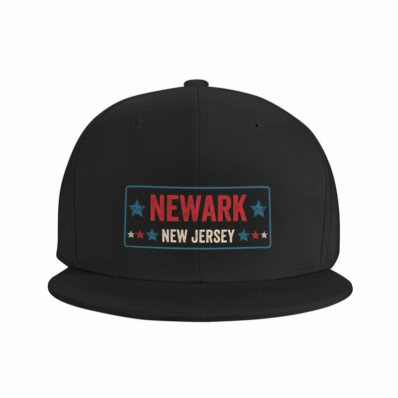 Newark-EUA tipografia angustiado design boné de beisebol, chapéu anime masculino, boné de sol, New Jersey