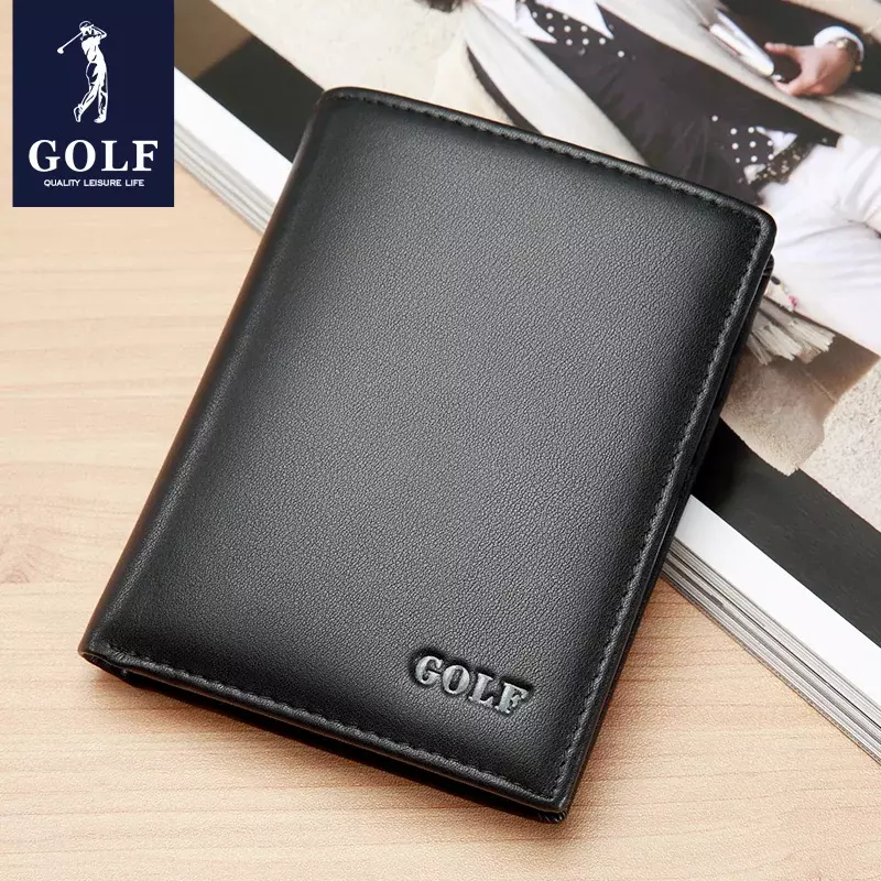 Golf Мужской кошелек кожаный кошелек черный кошелек миниатюрная карта вертикальный мужской короткий кошелек