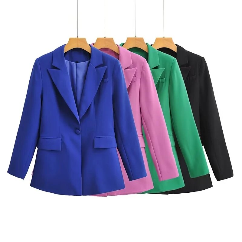 Jenny&Dave Engand Style Candy Color Slim Blazers Casual Fashion Jacket Blazers Women