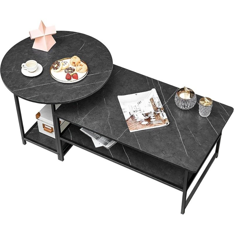 Кофейный столик, белый фотографический кофейный столик для гостиной, съемные 2 небольших кофейных столика