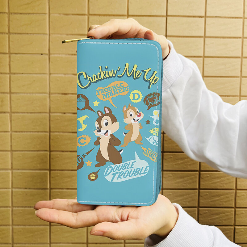 Disney Chip Dale W7410 Anime teczki portfel kreskówka zamek błyskawiczny portmonetka casualowe portmonetki pudełko na karty torebka prezent Unisex