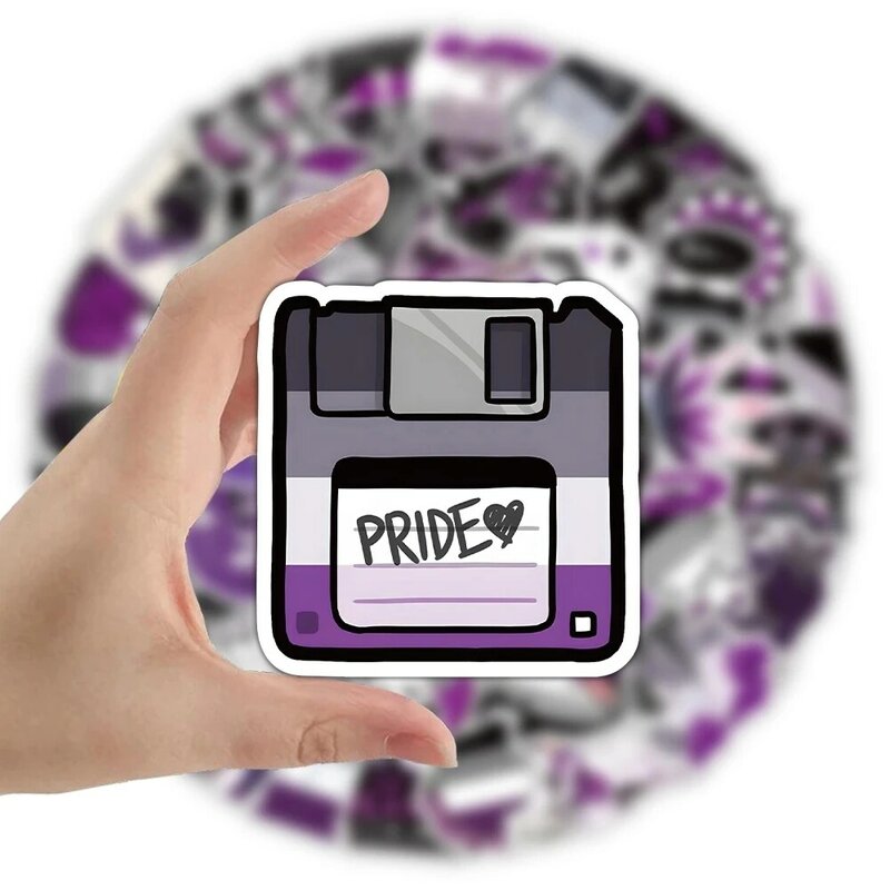 LGBTQIA-Adesivos Assexual Rainbow Pride, Decalque DIY, Brinquedos Assexuais Não Sexuais para Skate, Telefone, Bagagem, ACE, Comunidade, 10 PCs, 30 PCs, 60PCs
