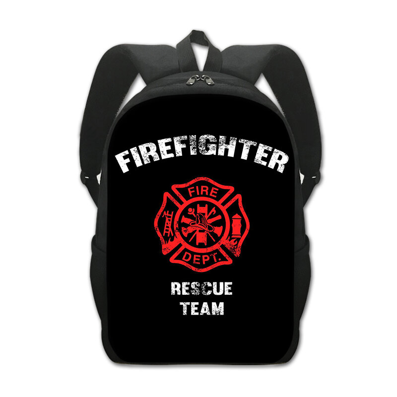 Pompiere Rescue Team Print zaino donna uomo Cool pompiere studente borse da scuola per bambini Bookbag Laptop Daypack zaini regalo