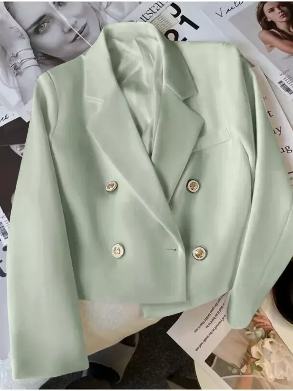 Blazers versión coreana para mujer, chaquetas de manga larga ajustadas, trajes de moda para oficina, ropa oficial para mujer, abrigos Casuales