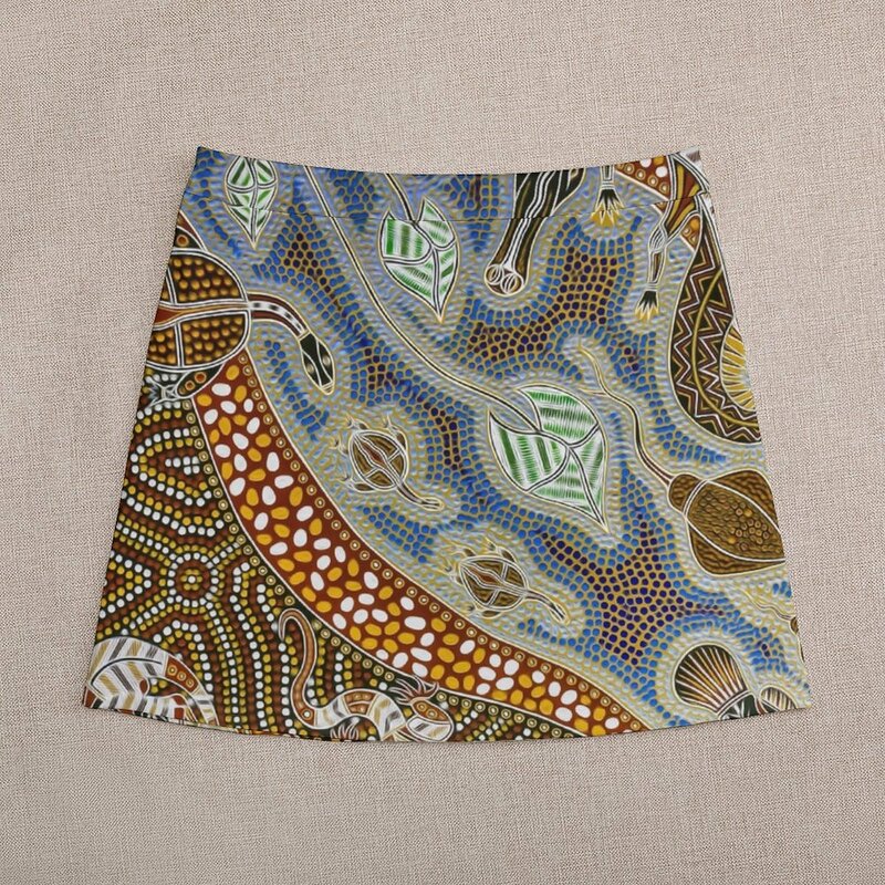 Australian Art Mini Skirt, 90s Vestidos de luxo estéticos, roupas externas, 2023