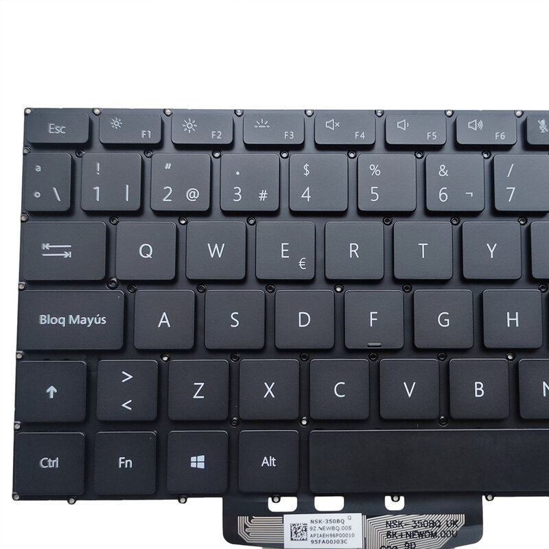 Bahasa Spanyol Keyboard Backlit Keycaps untuk HUAWEI MateBook 13 HN-W19R HN-W19L WRT-W09 WRT-W19 W29 WRTB-WFE9L VLT-W50 W60 9Z.NEWBN.00Q