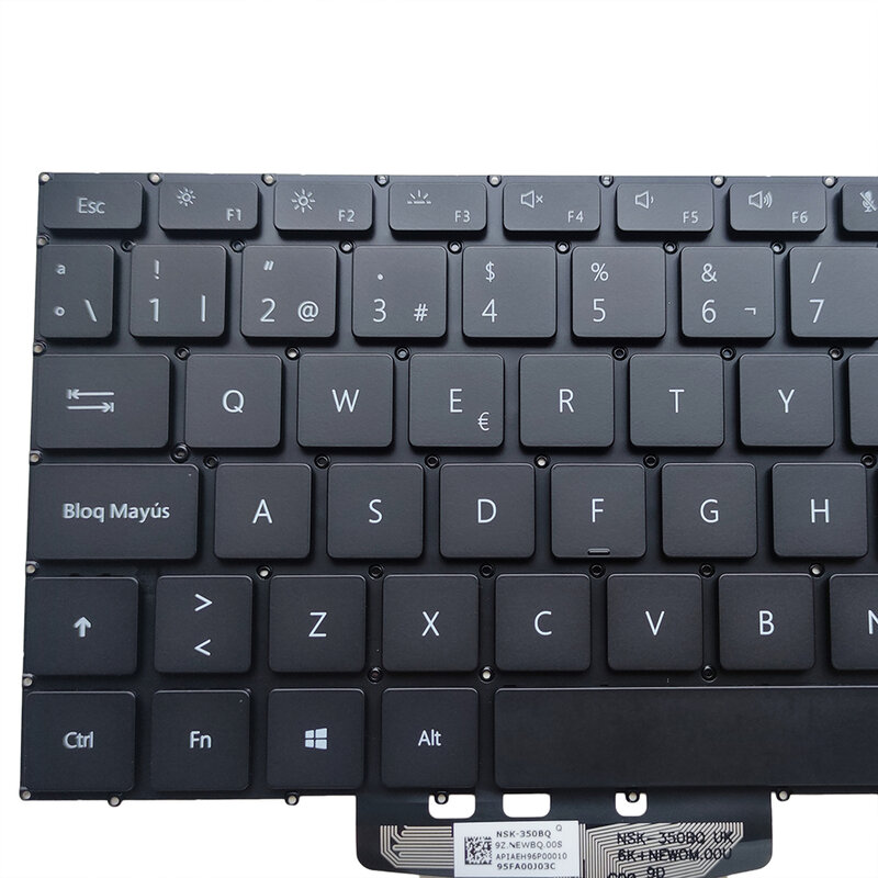 Clavier espagnol Keycaps rétroéclairés pour HUAWEI MatePle13 HN-W19R HN-W19L WRT-W09 WRT-W19 W29 WRTB-WFE9L VLT-W50 W60 9Z.NEWBN.00Q