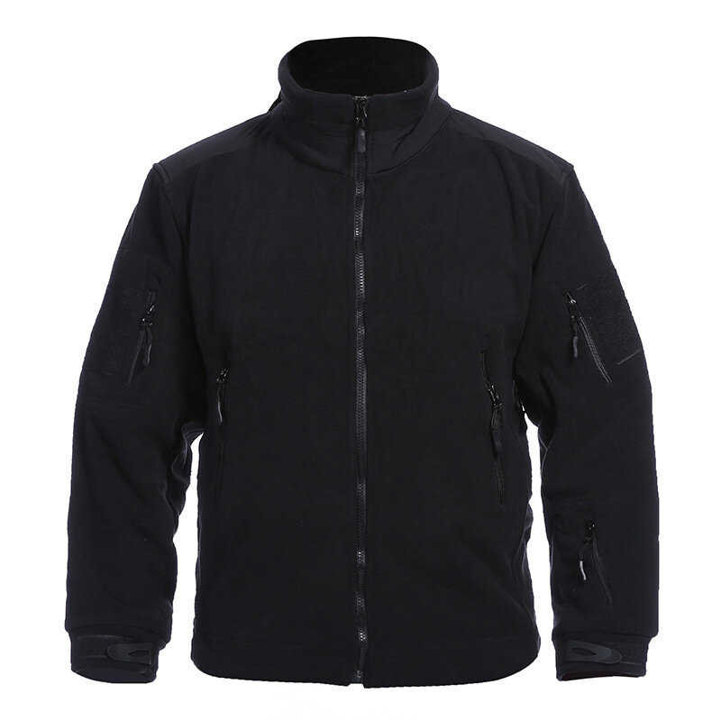 Chaqueta polar cálida de doble cara para hombre, abrigo táctico informal con cremallera, múltiples bolsillos, deportes al aire libre, Otoño e Invierno