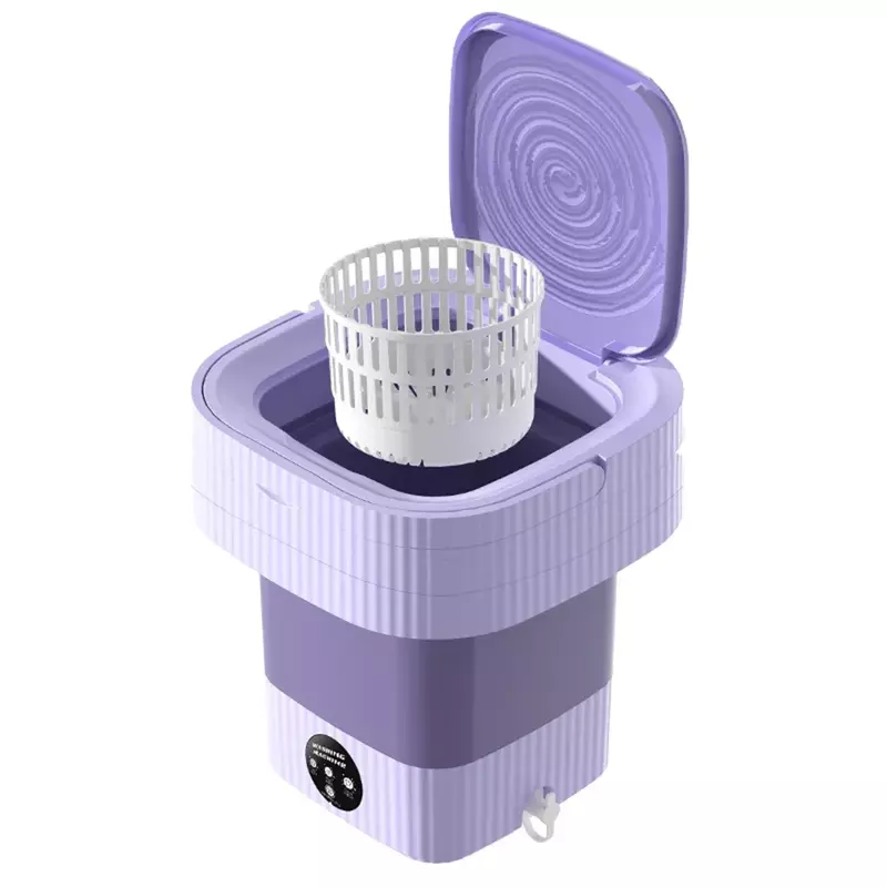 13L Ultrasonic Folding Mini Washer Portable With Big Capacity Drain Basket For Apartment Travel Underwear Washing Machine  EU US