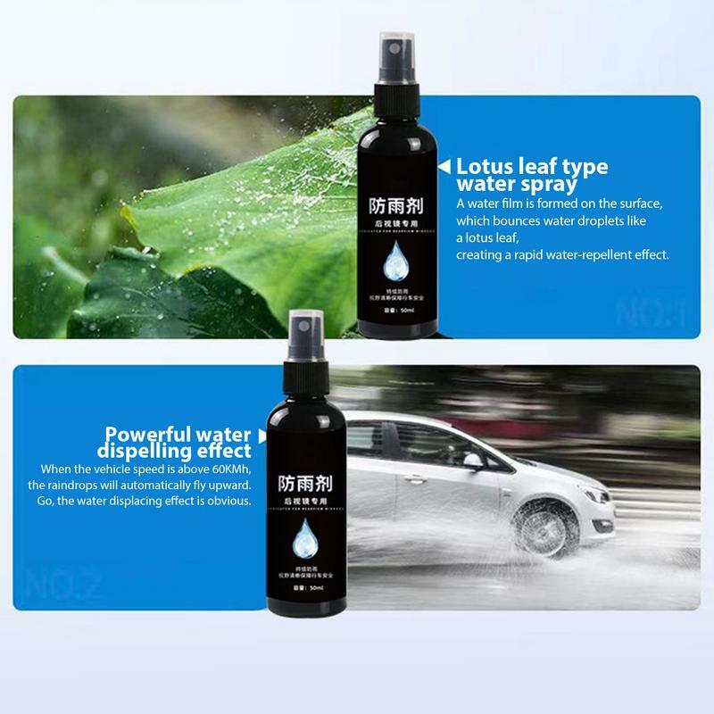 Agente antiembaçante de vidro do carro, spray universal de bloqueio de água, lubrificantes versáteis para janela do carro, espelhos retrovisores, 50ml