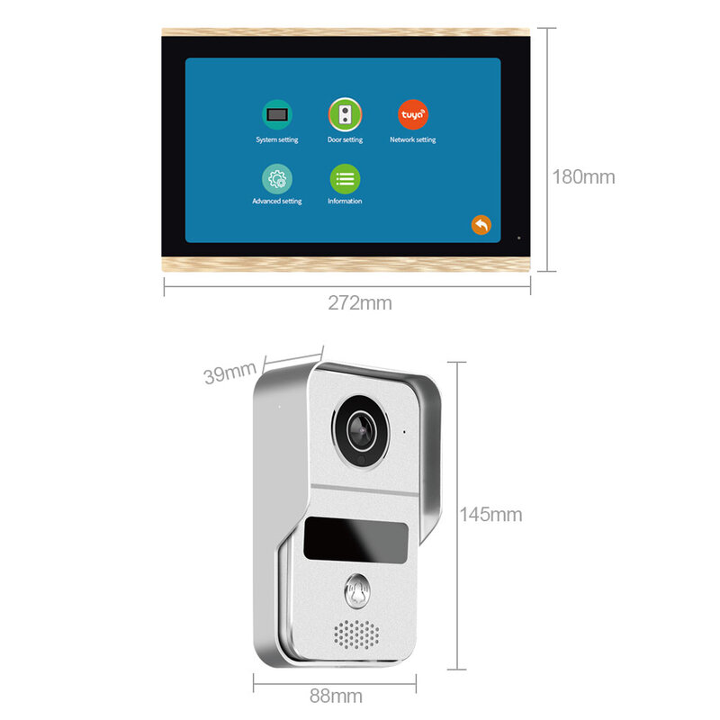10 بوصة شاشة تعمل باللمس اللاسلكية واي فاي الذكية تليفون باب بفيديو نظام اتصال داخلي كاميرا الجرس مع 1080P السلكية الجرس Tuya