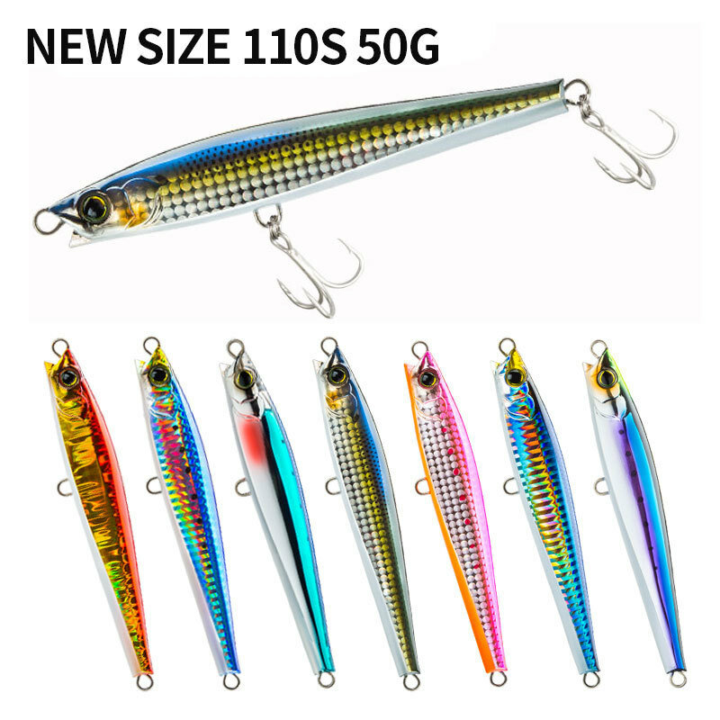 110mm 50g Heavy Sinking Pencil Fishing Lure Casting Saltwater Swimbait Monster Shot Large Laser Pesca Artificial Baits Tackle
