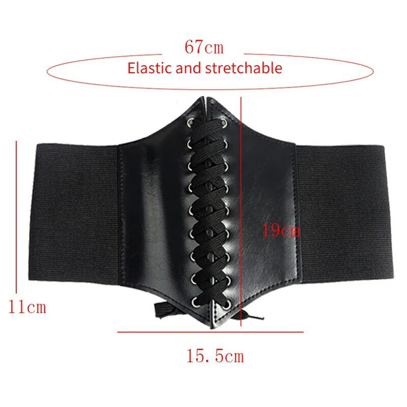Fashion Sexy Corsets Rose Embroidered Wide Belts For Women Girls Solid Color PU Leather Slimming Body Fashion Elastic Waistband