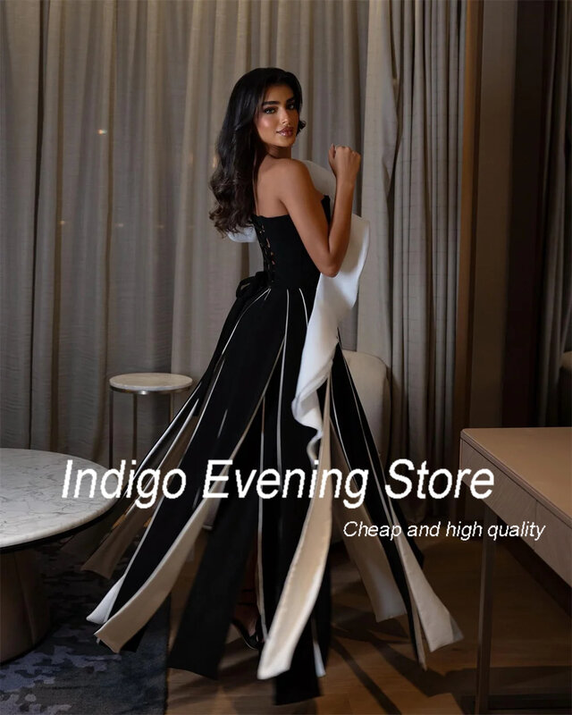 Gaun malam desain mode Indigo gaun pesta Formal lantai belahan satu bahu untuk wanita 2024 gaun pesta