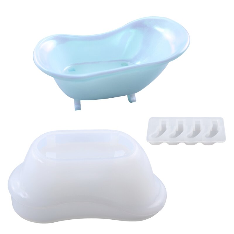 Diy kryształowa forma epoksydowa wanna pudełko do przechowywania mydła silikonowe formy do wystroju domu