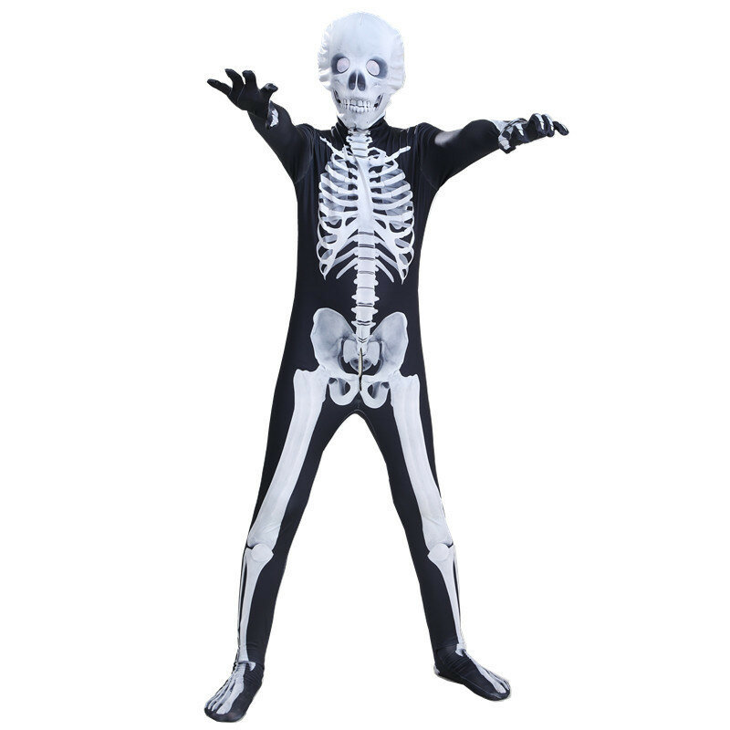 Macacão Esqueleto Halloween, Vestidos de Festa, Macacão Masked Ball, Fantasias Cosplay, Tamanho 155-195cm