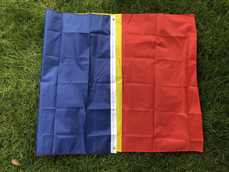 Bandeira padrão do poliéster para a decoração, bandeira do céu, bandeira azul, amarela, vermelha, bandeira de Romania, 90x150cm