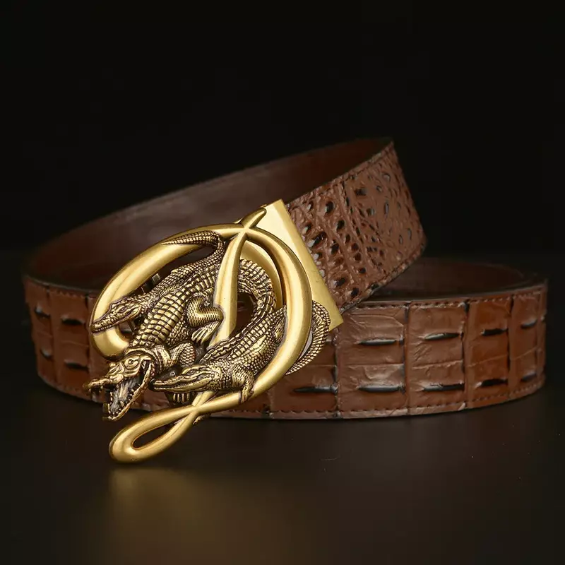 Crocodile Alligator Belt For Men Luxury Strap Automatic Buckle Cowhide Genuine Leather 2020 Designer High Quality Casual Fashion