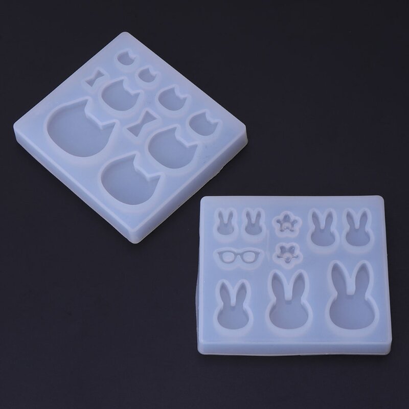 for Cat for Head Rabbit Craft DIY Epoxy Resin Mould Handmade Jewelry Pendant Silicone Mold Easy Release for Cake Chocola