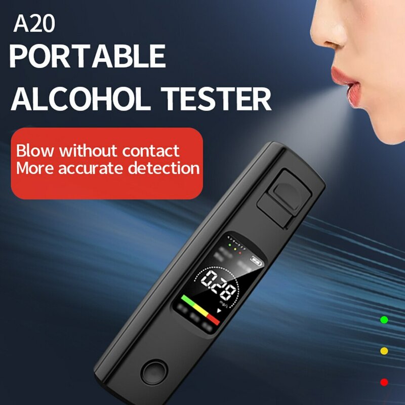 Alcoholímetro portátil profesional de alta sensibilidad, probador de Alcohol sin contacto, carga tipo C
