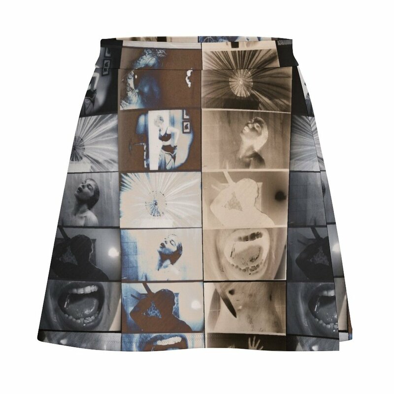 Psycho Shower Scene, Gray Pattern, Officially Licensed Fan Art Mini Skirt girls skirt short skirt