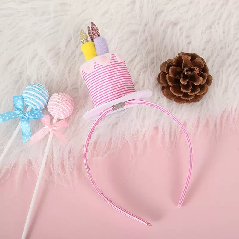 Birthday Cake Candle Style Soft Birthday Party Hat Photograph Decoration Costume Accessories Items Supplies