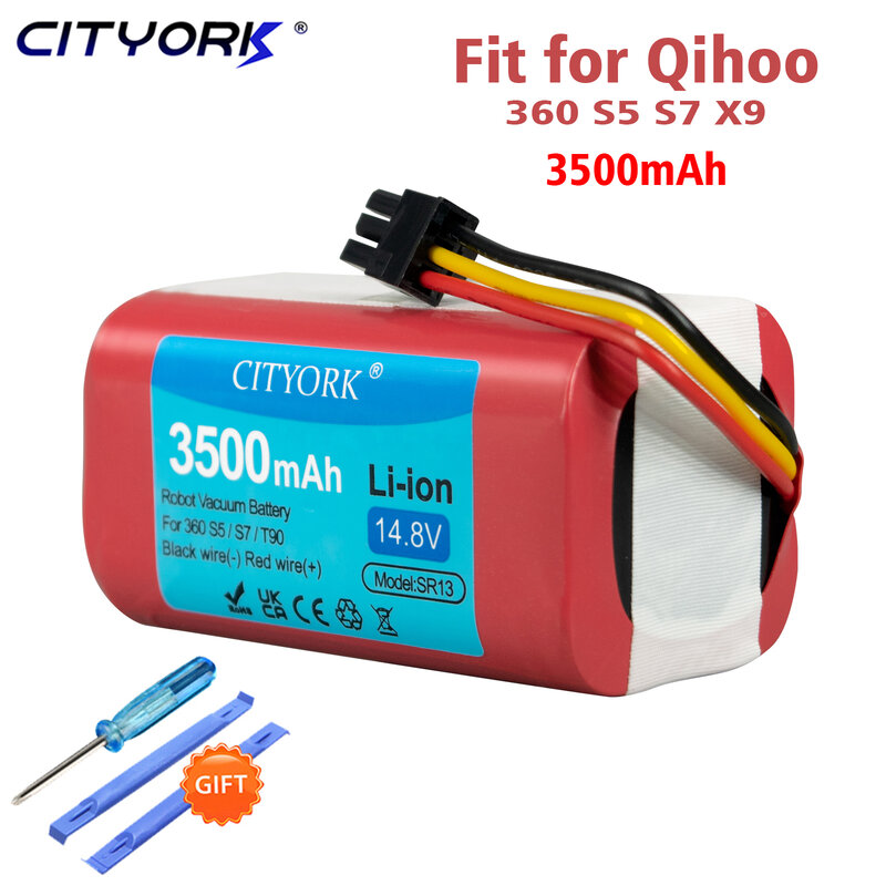 CITYORK Battery For Qihoo 360 S5 S7 S7Pro T90 X9 3500mAh 14.8v Robotic Vacuum Cleaner Replacement Batteries