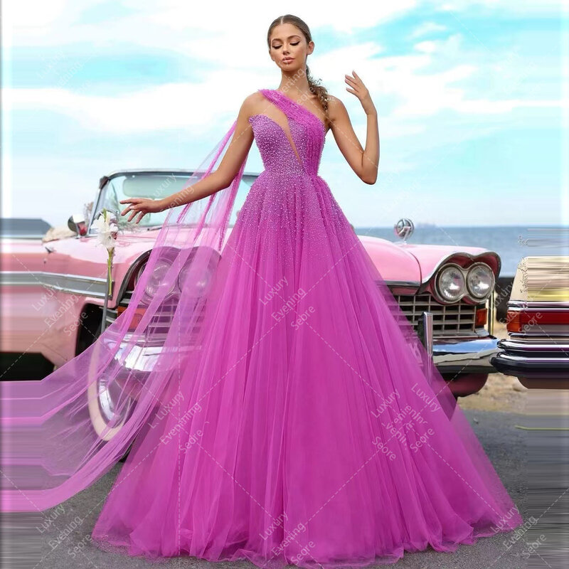 여성용 빈티지 섹시 핑크 숄 이브닝 드레스, 컷 아웃 스팽글 민소매 포멀 패션 파티 무도회 가운