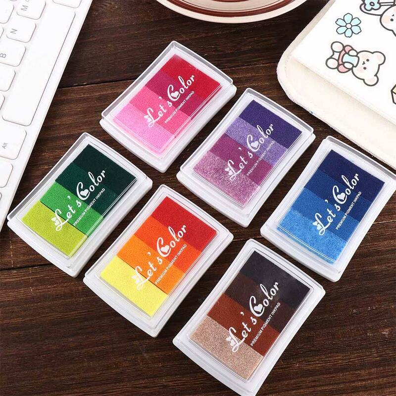Creative Hand Account DIY Crafts Scrapbooking Rainbow Ink Pad Gradient Color Ink Pad Stamp Oil Based Newborn Footprint Inkpad