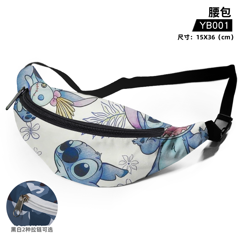 Disney Stitch C54671 Anime Chest Bags Cartoon Customized Shoulder Waist Bag Casual Tote Storage Unisex Gift