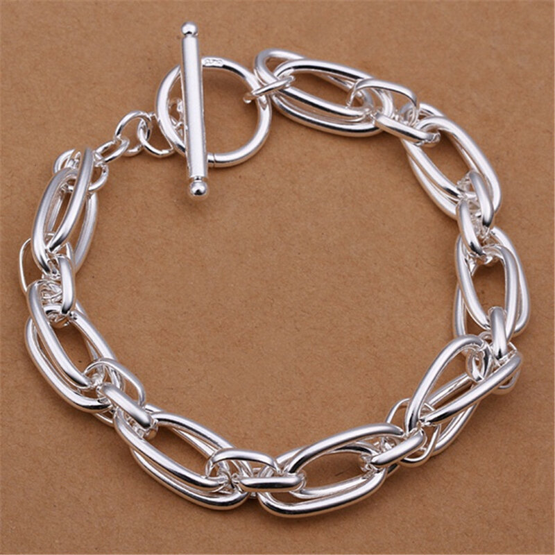 Wholesale for men women chain 925 silver color bracelets noble wedding gift party fashion jewelry Christmas gifts
