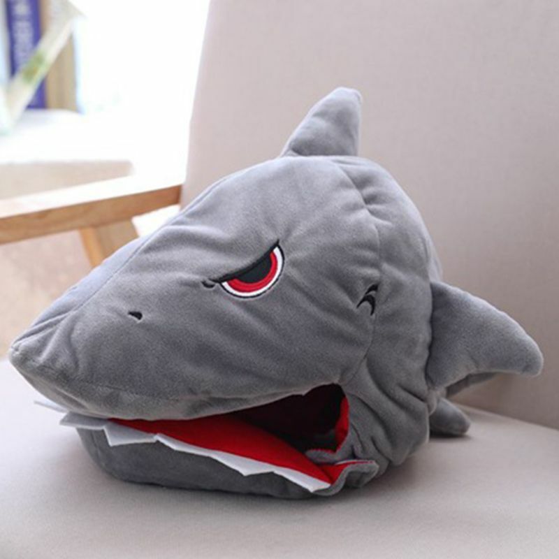 Shark หมวกสำหรับผู้ใหญ่ผ้าพันคอหมวกตุ๊กตาน่ารักการ์ตูนหมวก Photo Props สำหรับความแปลกใหม่เครื่องแต่งกายคอสเพลย์สัตว์ปาร์ตี้