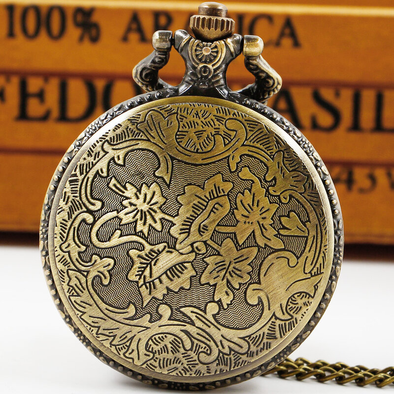 Крутой волк собака дизайн полые кварцевые карманные часы Античная бронза ожерелье кулон часы для женщин мужчин подарки