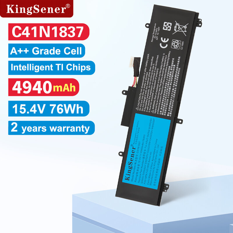 بطارية كمبيوتر محمول KingSener C41N1837 0B200-03380100 متوافقة مع GU502GU GU502GV gu5gu GX502GV GX502GW 15.4 فولت 76Wh