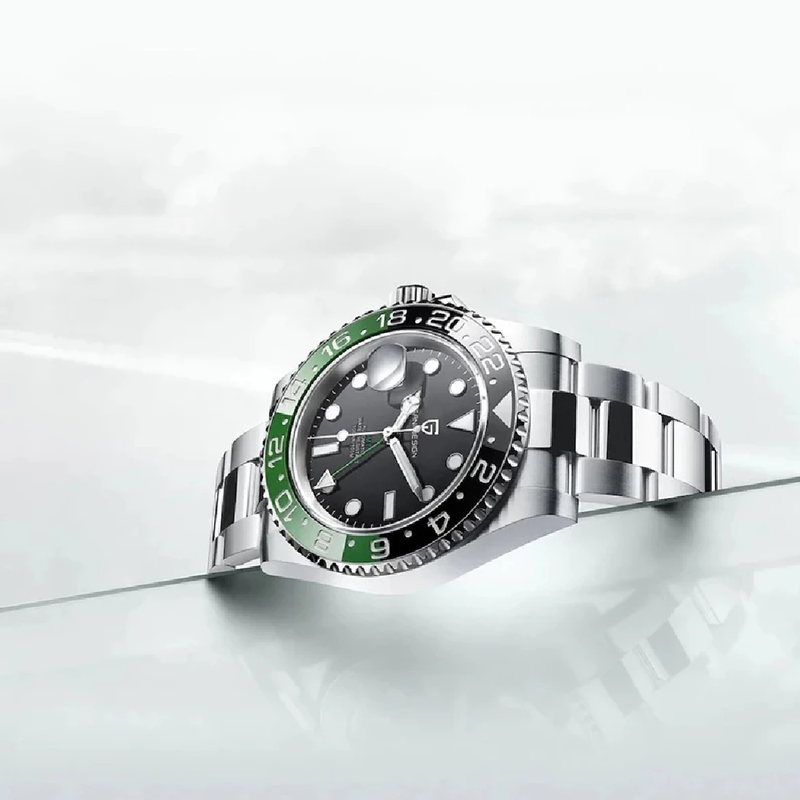 V3ページニ-自動機械式時計,新しいデザイン,nh34,ラグジュアリー,サファイアガラス,40mmセラミックGmt腕時計,防水,100m