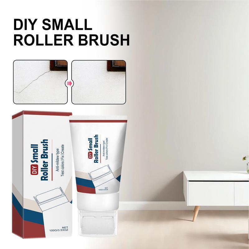 Small Roller Paint Brush Odorless 2 In 1 Wall Refinish Paint Drywall Compound Roller 100g Multifunctional Portable Paint Roller