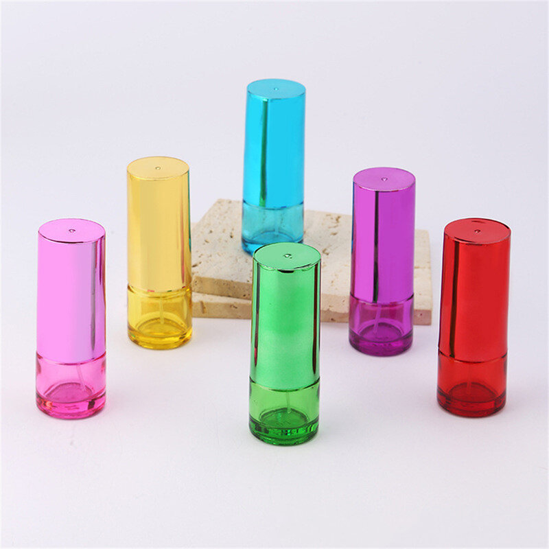 Botella de Perfume de gran capacidad, espray vacío cilíndrico de vidrio de colores, dispensador de muestras cosméticas de aceite esencial, 20ml